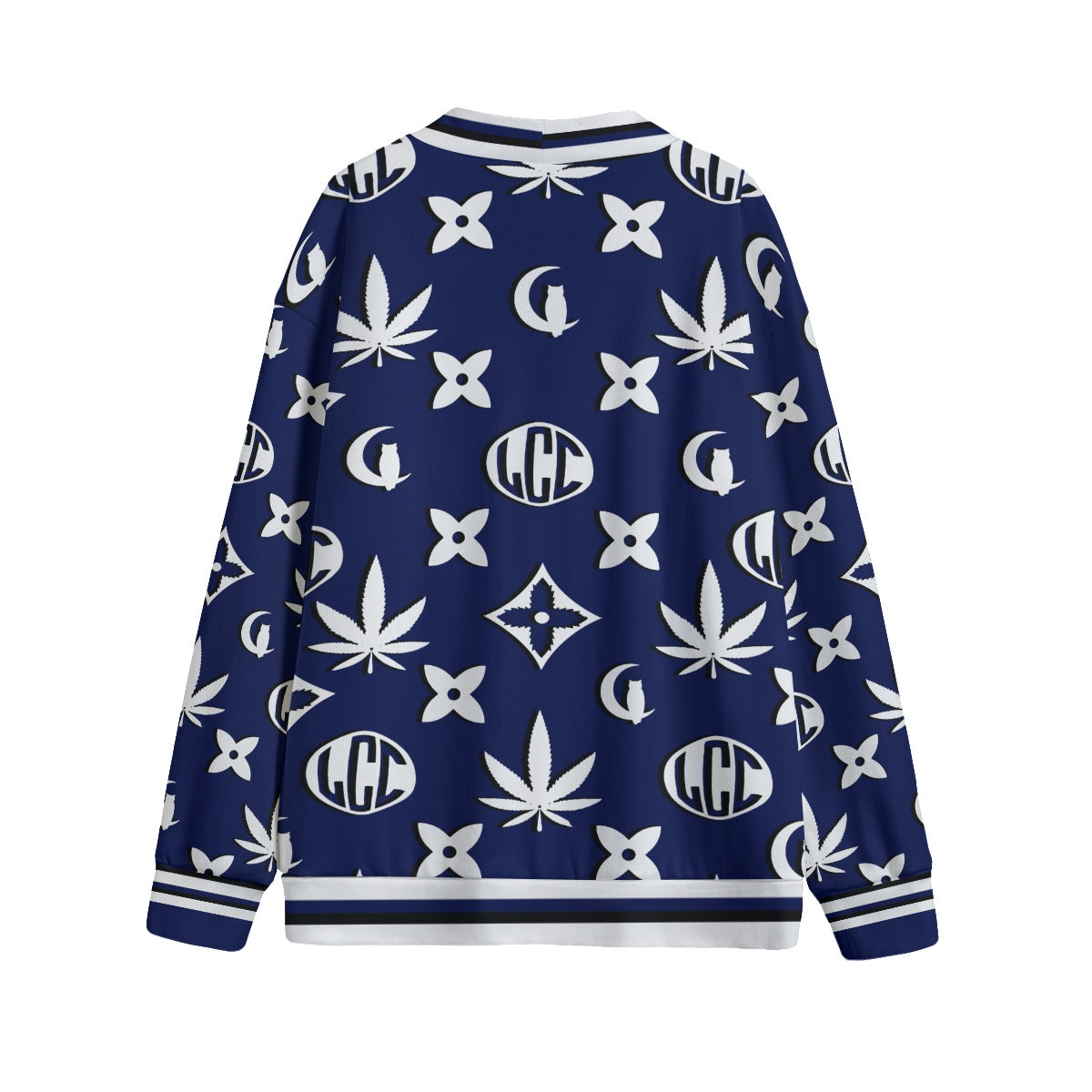 WEEDY LCC NAVY Unisex V-neck Cardigan With Button Closure