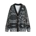 BANDANA MIX BLC Unisex V-neck Cardigan With Button Closure