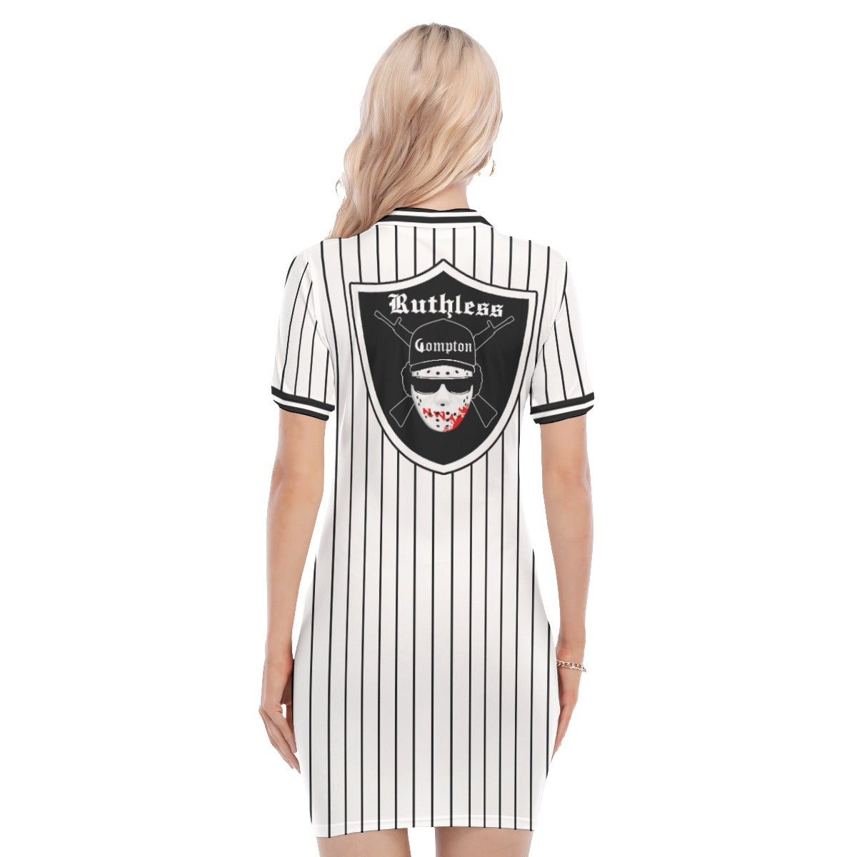 EAZY-E RUTHLESS WHT Women's Polo Collar Dress