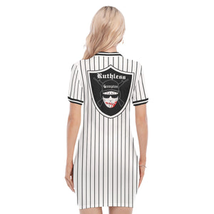 EAZY-E RUTHLESS WHT Women's Polo Collar Dress