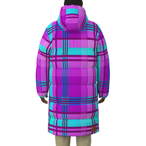 MADRAS PURPLE Unisex Long Down Jacket