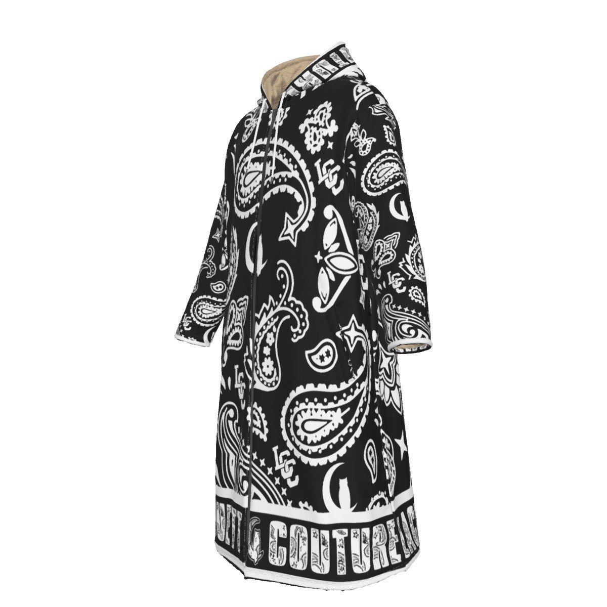 BANDANA PAISLEY BLC Unisex Long Fleece Zip Up Windbreaker