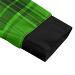 PLAID STYLE GREEN Unisex Lapel Collar Sweater