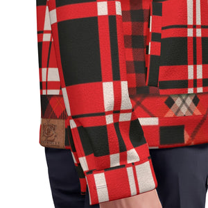 FLEXIN PLAID RED Unisex Lapel Jacket Cotton