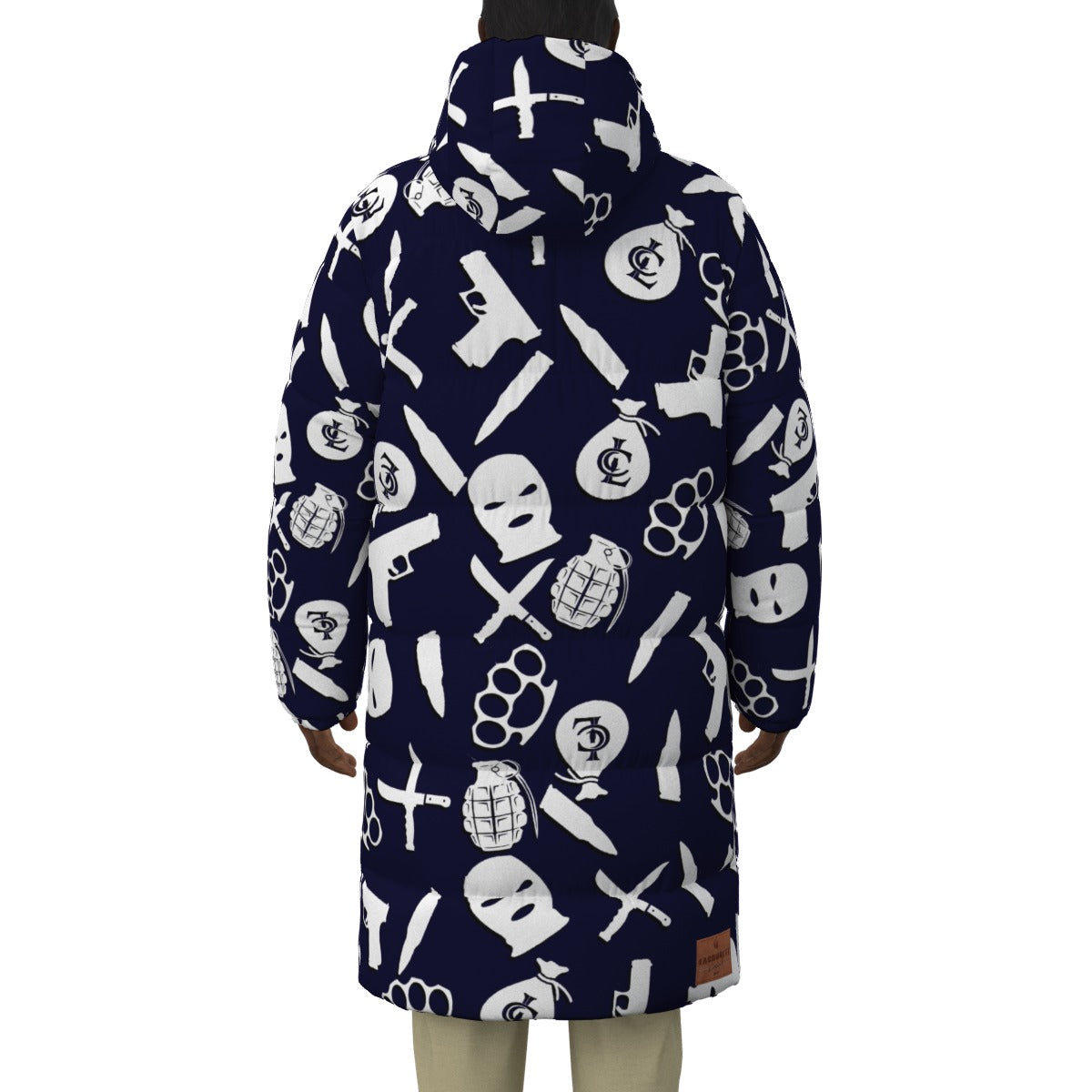 DRILLIN NAVY Unisex Long Down Jacket