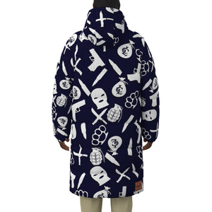 DRILLIN NAVY Unisex Long Down Jacket