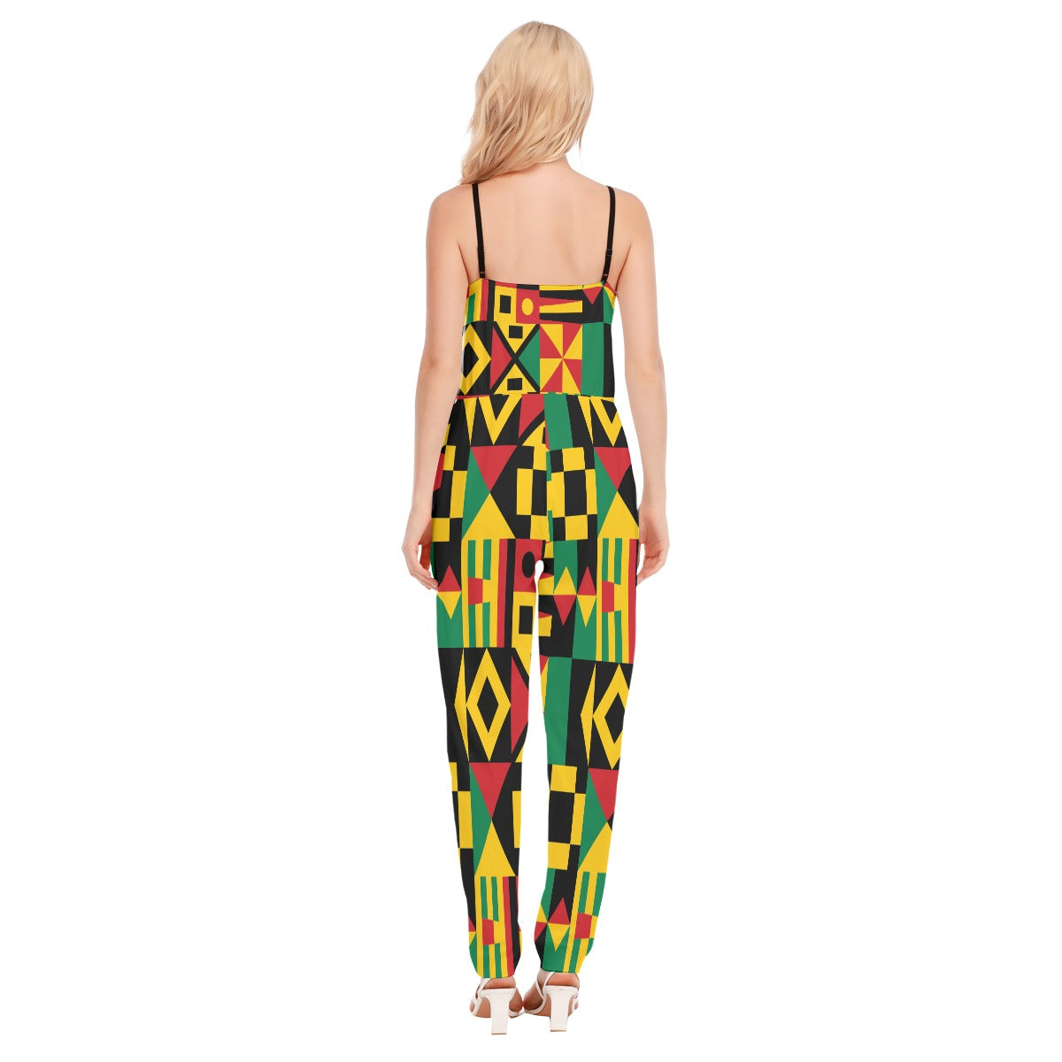 KENTE BUTAN Women's V-neck Cami Jumpsuit