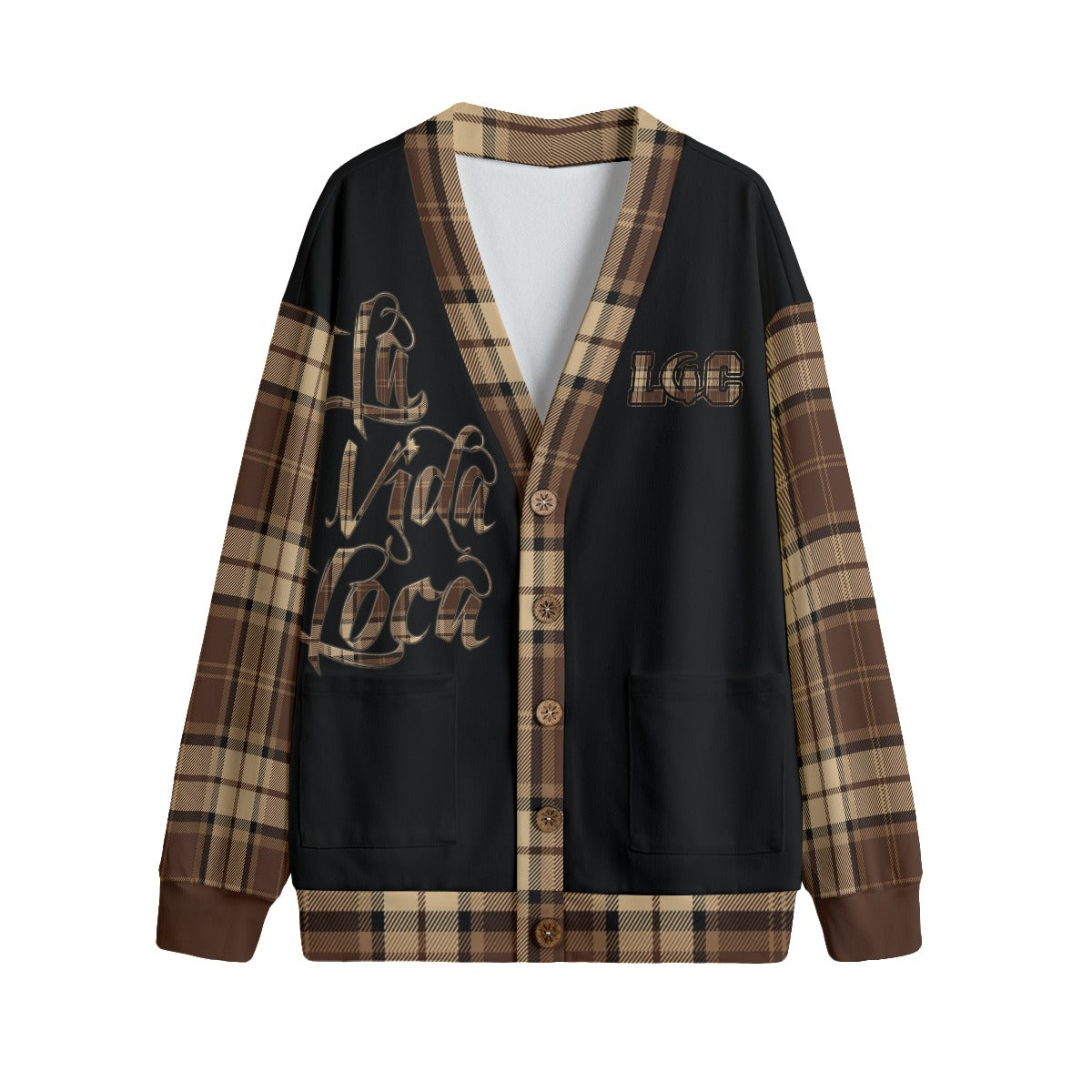 La Vida Loca Unisex V-neck Cardigan With Button Closure