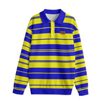 STRIPE UP CRENSHAW Unisex Lapel Collar Sweater