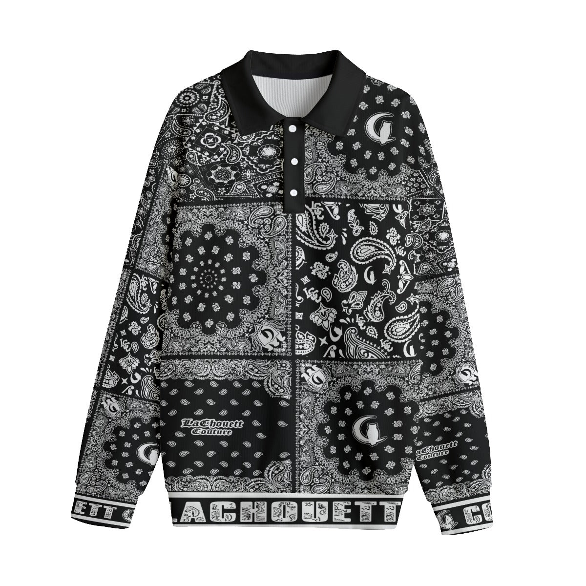 BANDANA MIX BLC Unisex Lapel Collar Sweater