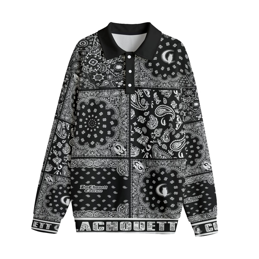 BANDANA MIX BLC Unisex Lapel Collar Sweater