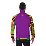 KENTE BUTAN PRPLE Men's Stand Collar Jacket