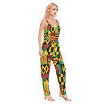 KENTE BUTAN Women's V-neck Cami Jumpsuit