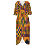 KENTE ATEF Women's Short Sleeve V-neck Dress