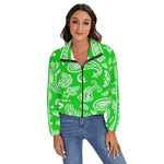 BANDANA PAISLEY GREEN Women's Zip Jacket