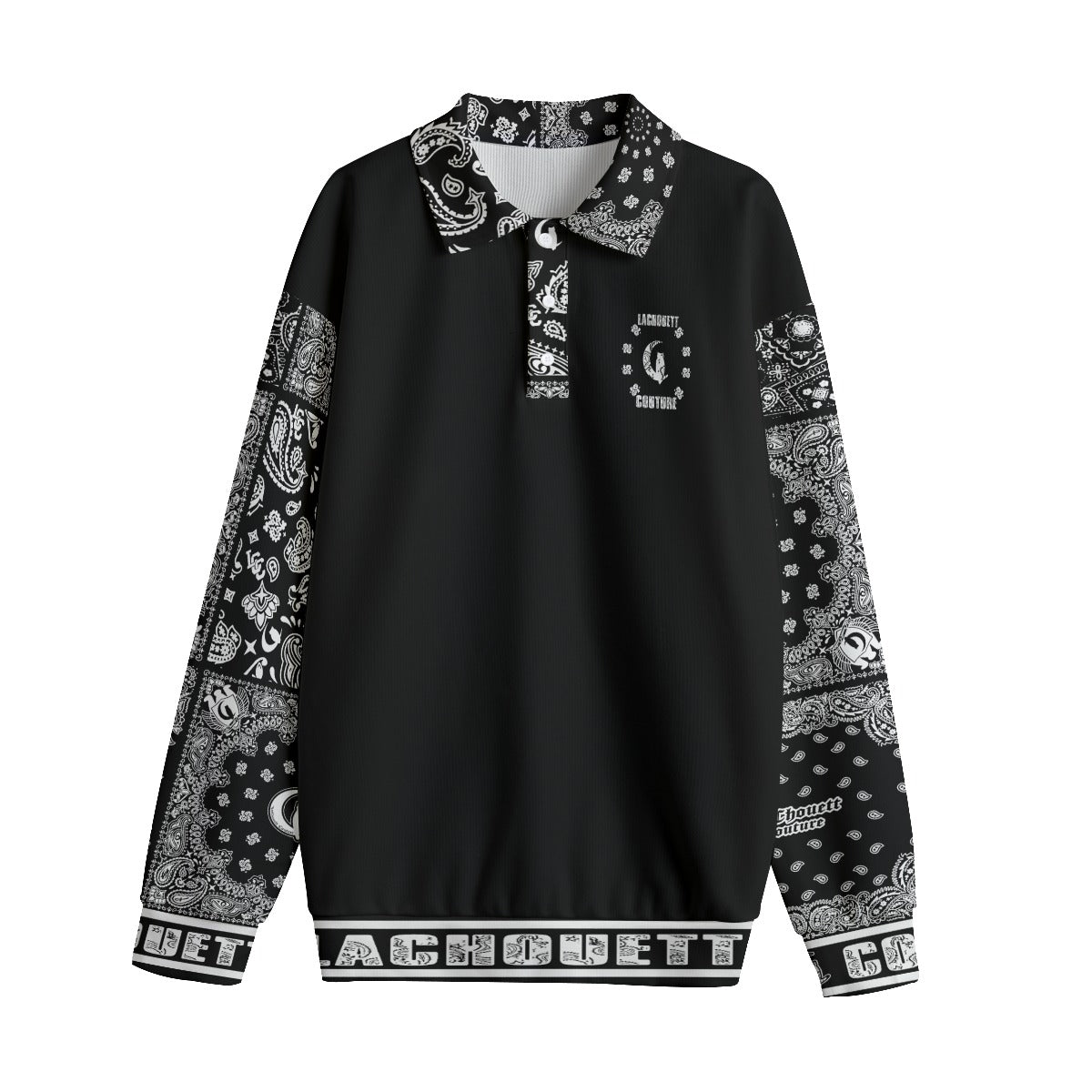 BANDANA MIX BLC1 Unisex Lapel Collar Sweater
