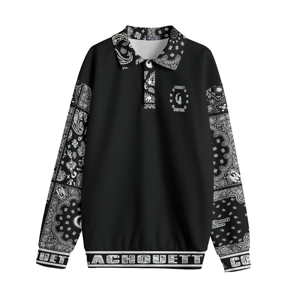 BANDANA MIX BLC1 Unisex Lapel Collar Sweater