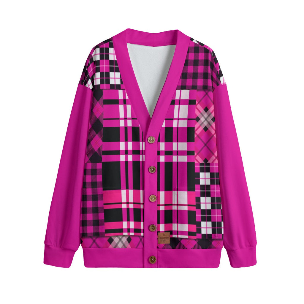FLEXIN FLANNEL GRAPES Unisex  Cardigan With Button Closure