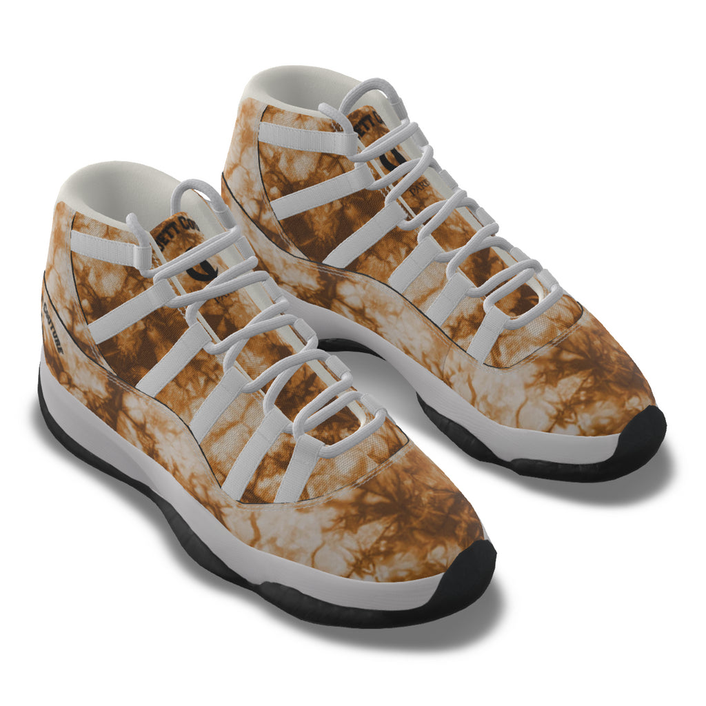 TIE DYE BROWN High Top Basketball Shoes