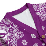 BANDANA GRAPES Unisex V-neck Cardigan With Button Closure