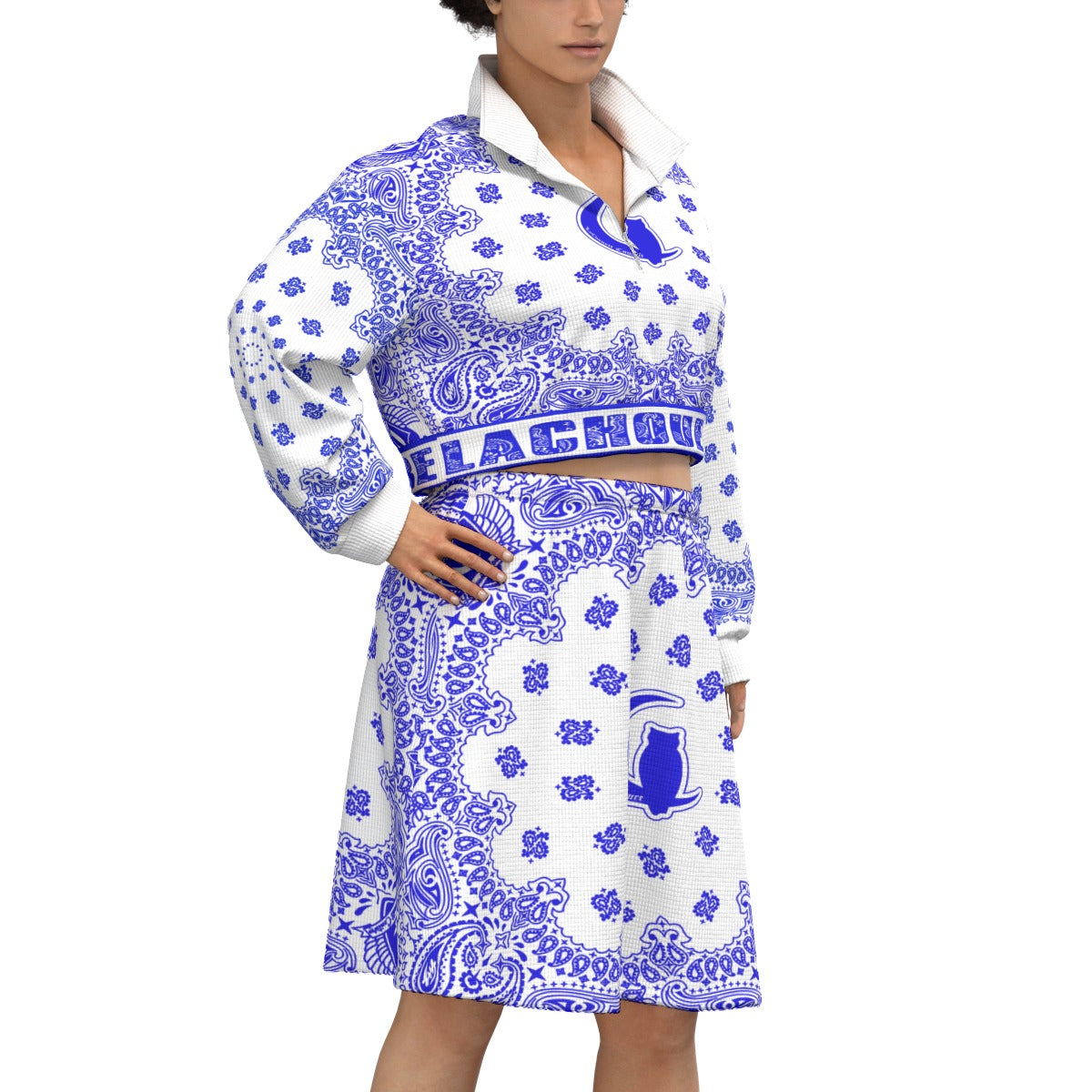 BANDANA Cs'UPWHT Women's Cropped And Skirt Set