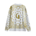 BANDANA GOLDWHT Unisex V-neck Cardigan With Button Closure