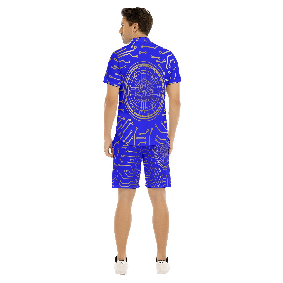 CRYPTO KMT BLUE Men's Short Sleeve Shirt Sets