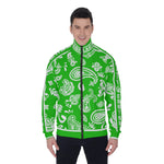 BANDANA PAISLEY GREEN Men's Stand Collar Jacket