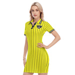 EAZY-E RUTHLESS YLW Women's Polo Collar Dress