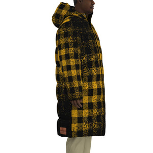 DUSTY PLAID YLW Unisex Long Down Jacket