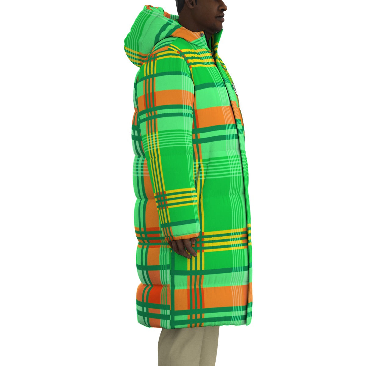 MADRAS GREEN Unisex Long Down Jacket