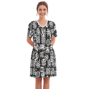 ADINKRA MXBLC Women's Round Neck Dress