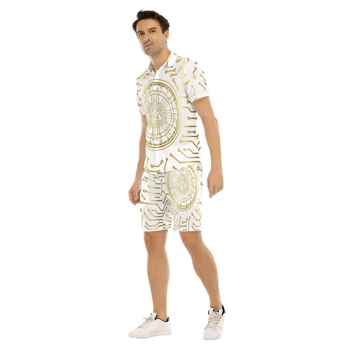CRYPTO KMT WHT Men's Short Sleeve Shirt Sets