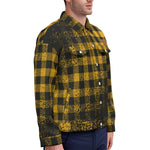 DUSTY PLAID YLW Unisex Lapel Jacket  Cotton