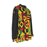 KENTE BUTAN Men's Long Sleeve Polo Shirt
