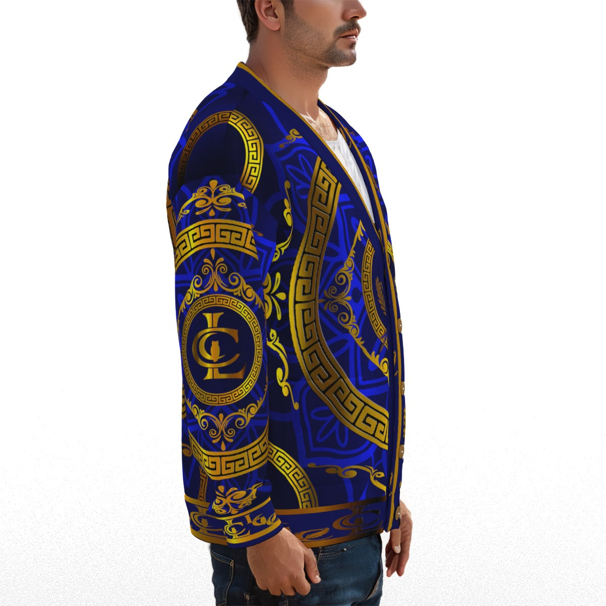 LCC RICH BLUE Unisex V-neck Cardigan