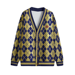 ARLEQUIN BLEU Unisex Cardigan With Button Closure