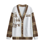 La Vida Loca wht Unisex V-neck Cardigan With Button Closure