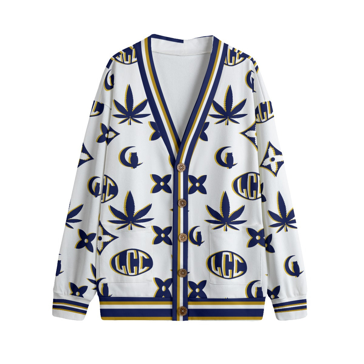 WEEDY LCC OFFI Unisex V-neck Cardigan With Button Closure