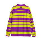 STRIPE UP KOBE Unisex V-neck Cardigan With Button Closure