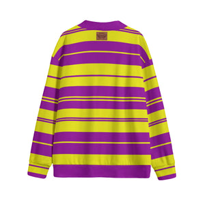 STRIPE UP KOBE Unisex V-neck Cardigan With Button Closure