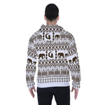 ELEPHANT ORNEMENT Heavy Fleece Raglan Zip Up Hoodie With Pocket
