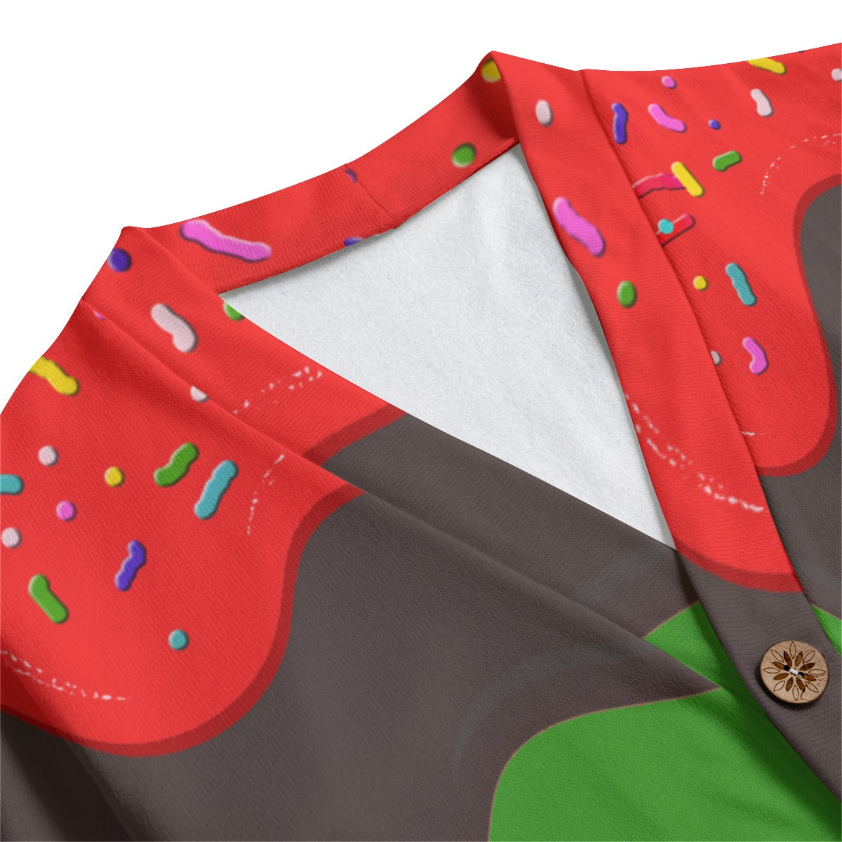 RBG ICE CREAM LCC  Unisex V-neck Cardigan With Button Closure