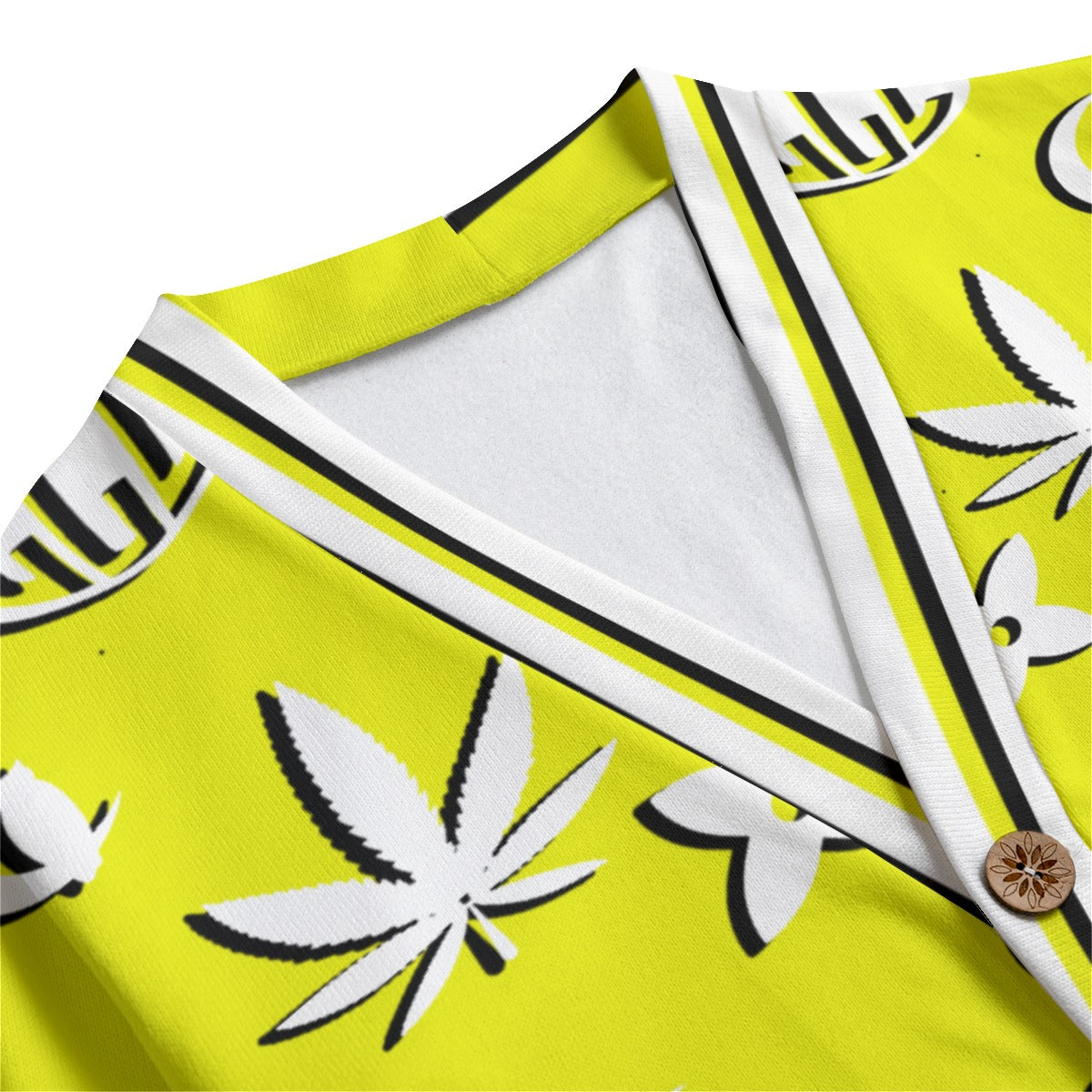 WEEDY LCC YLW Unisex V-neck Cardigan With Button Closure