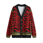 PRIVILEGE RED Unisex V-neck Cardigan With Button Closure