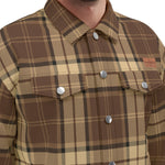 PLAID STYLE BRWN Unisex Lapel Jacket Cotton