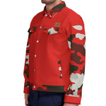 CAMOUFLAGE RED Unisex Lapel Jacket
