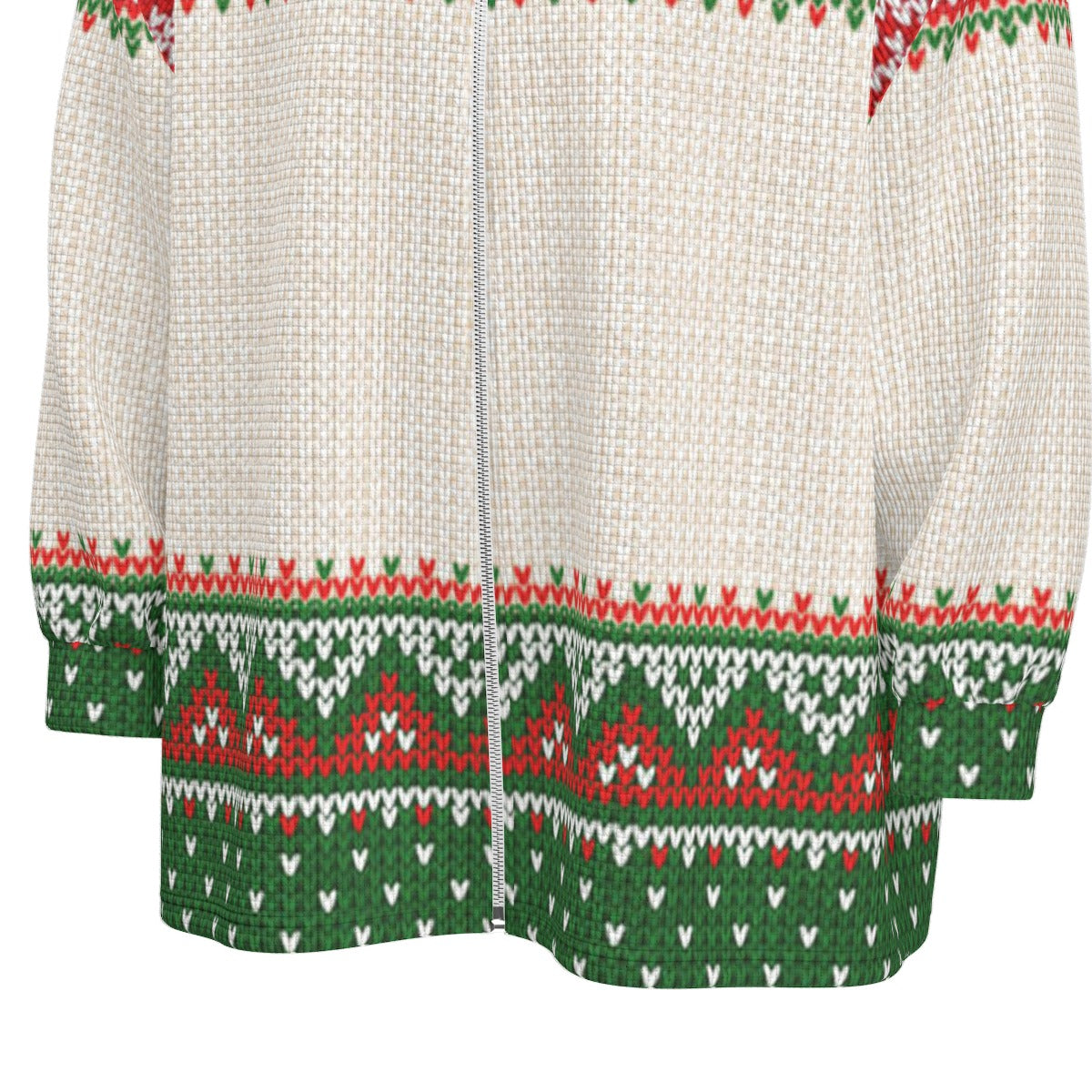 LCC KNITTED XMAS Unisex Stand Collar Zipped Thick Jacket
