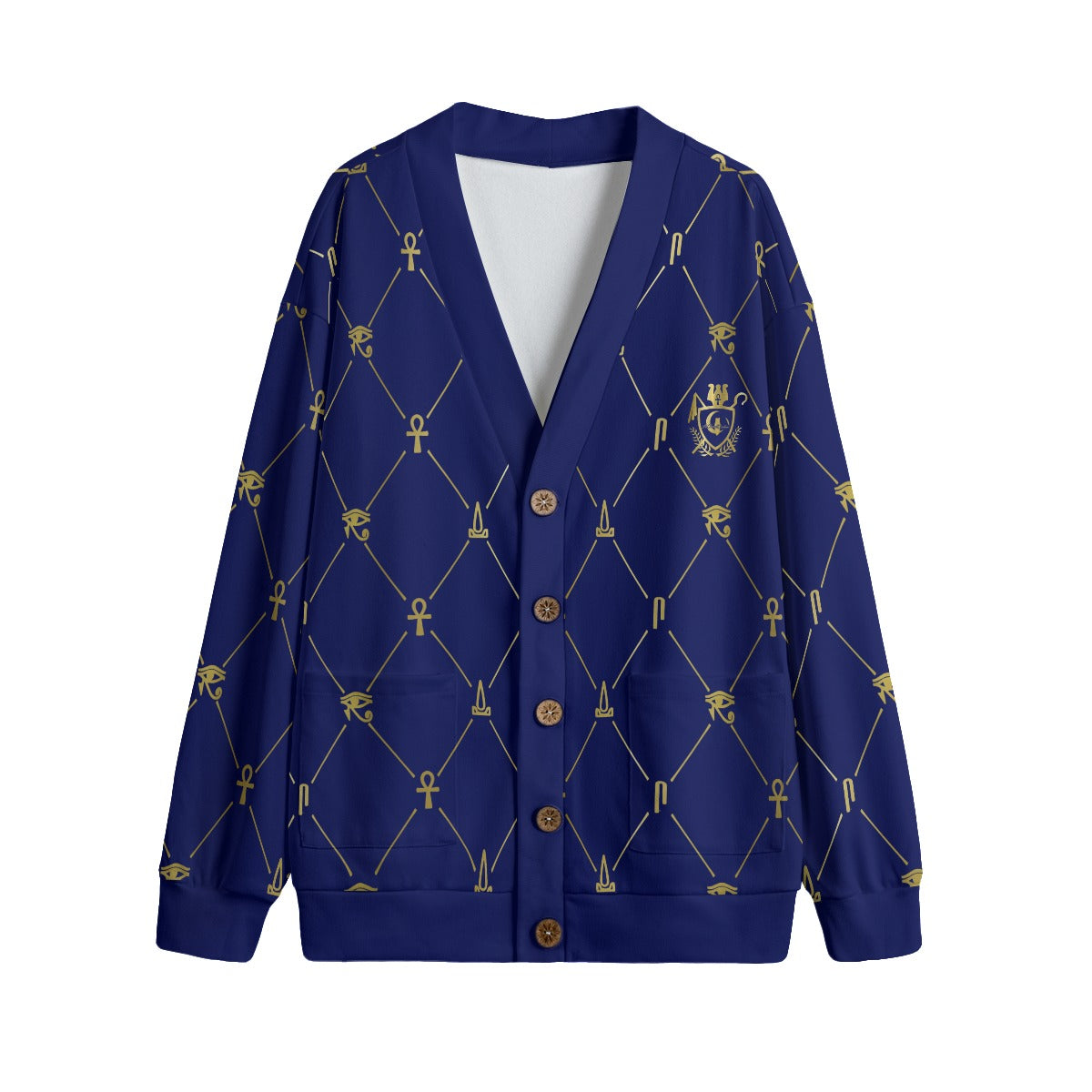 A.U.S DELUXE GLD NAVY Unisex Cardigan With Button Closure