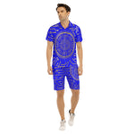 CRYPTO KMT BLUE Men's Short Sleeve Shirt Sets